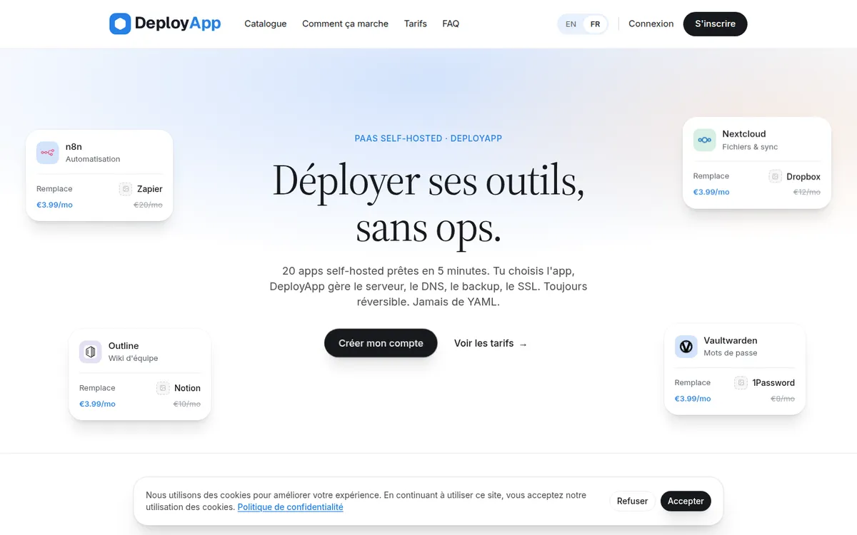 Capture d’écran de DeployApp